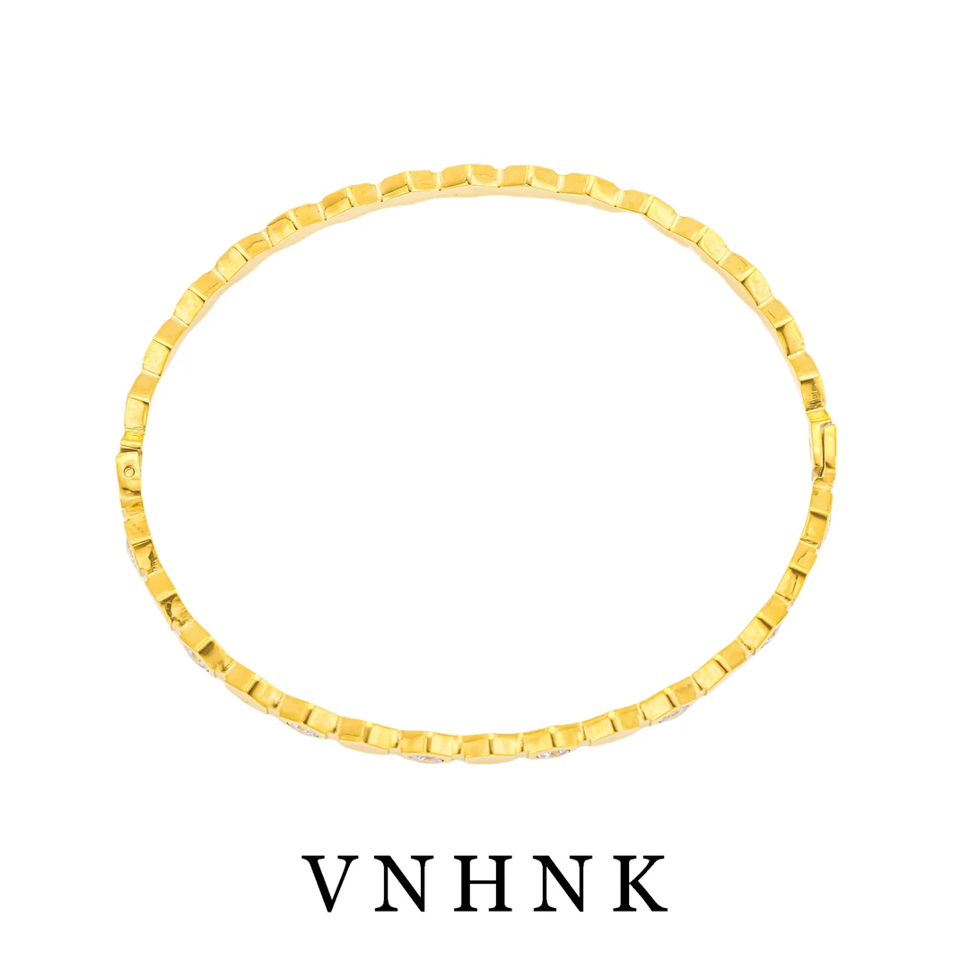 钛钢合成锆石手镯 美可儿    A189   金色 (60*50mm)时尚气质手镯