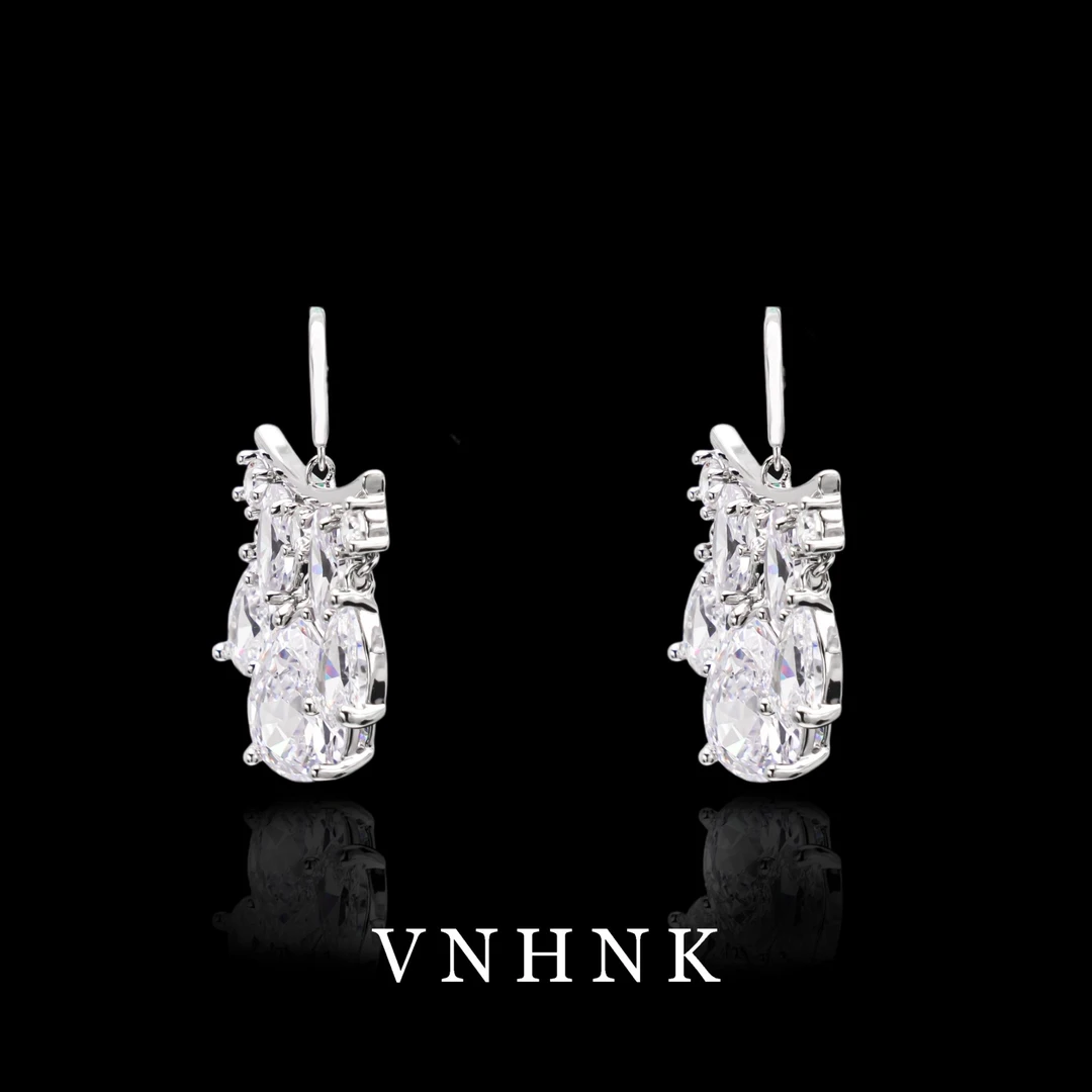 铜合金合成锆石耳饰 美可儿   E317   银色时尚气质耳环