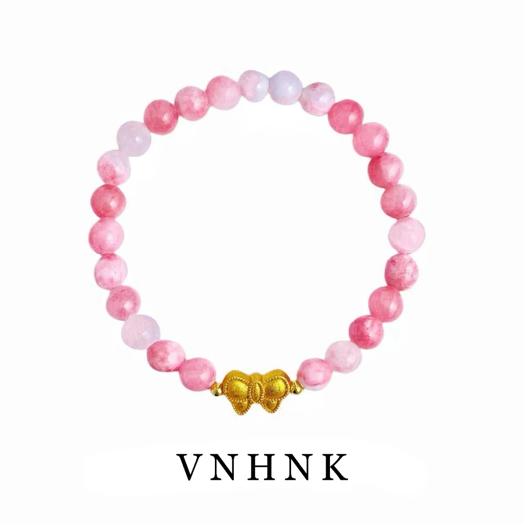 铜合金手链 美可儿   B584   粉色(6mm)复古小众简约个性手链