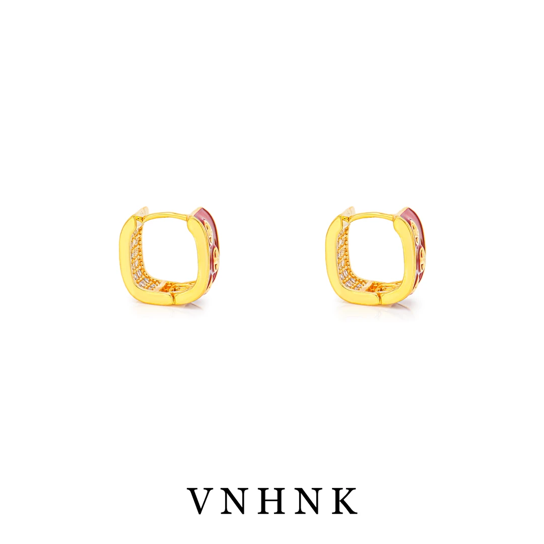 铜合金合成锆石耳饰 美可儿  G424    金色小众时尚百搭耳环