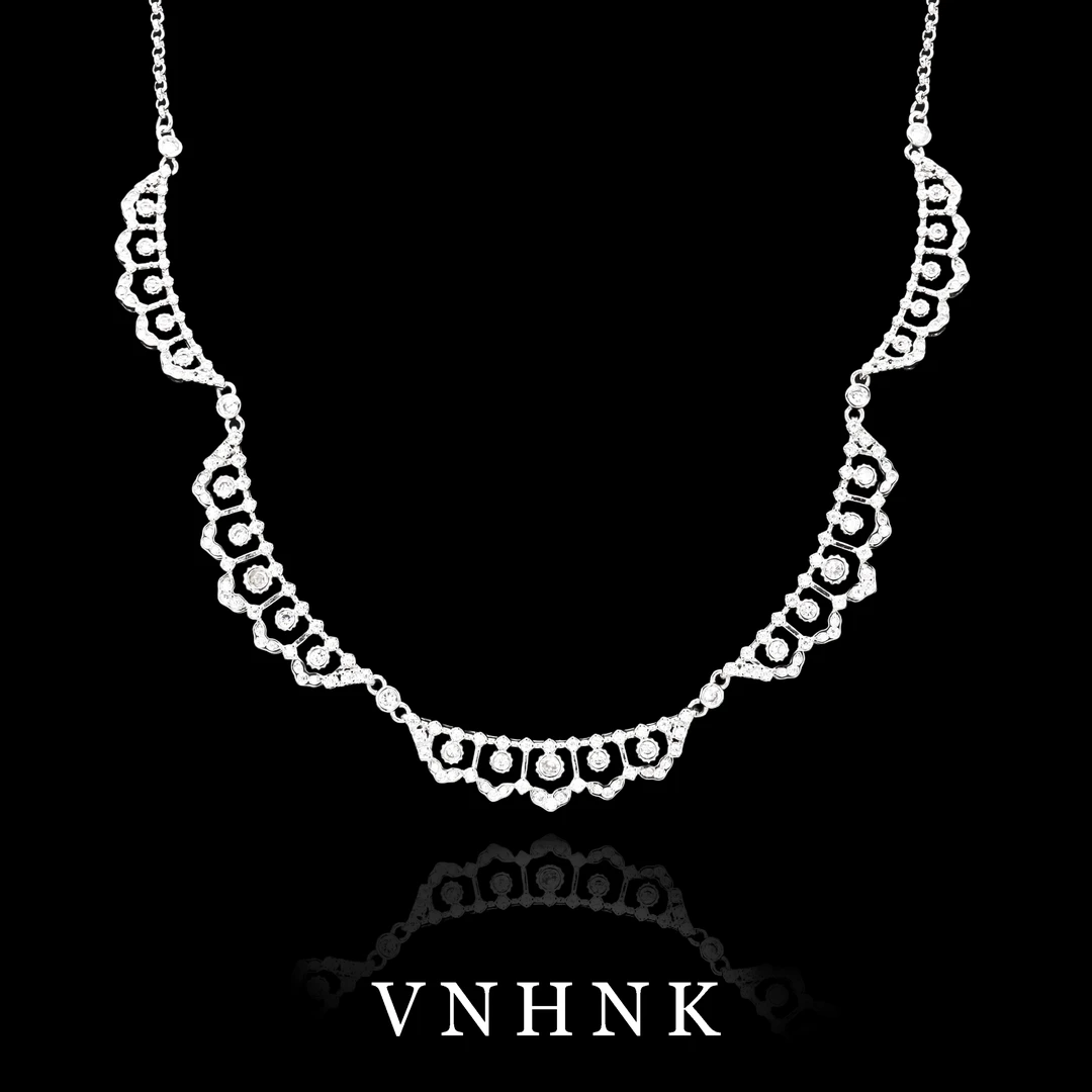 铜合金合成锆石项链 美可儿  M330   银色(50cm)时尚项链