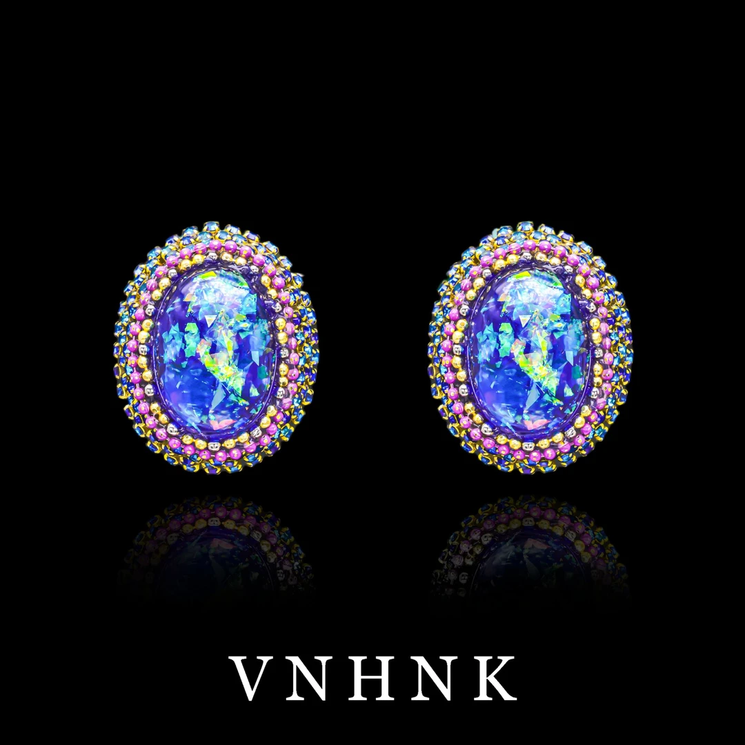 铜合金合成锆石耳饰 美可儿  YS1150   蓝色时尚精致耳环预售