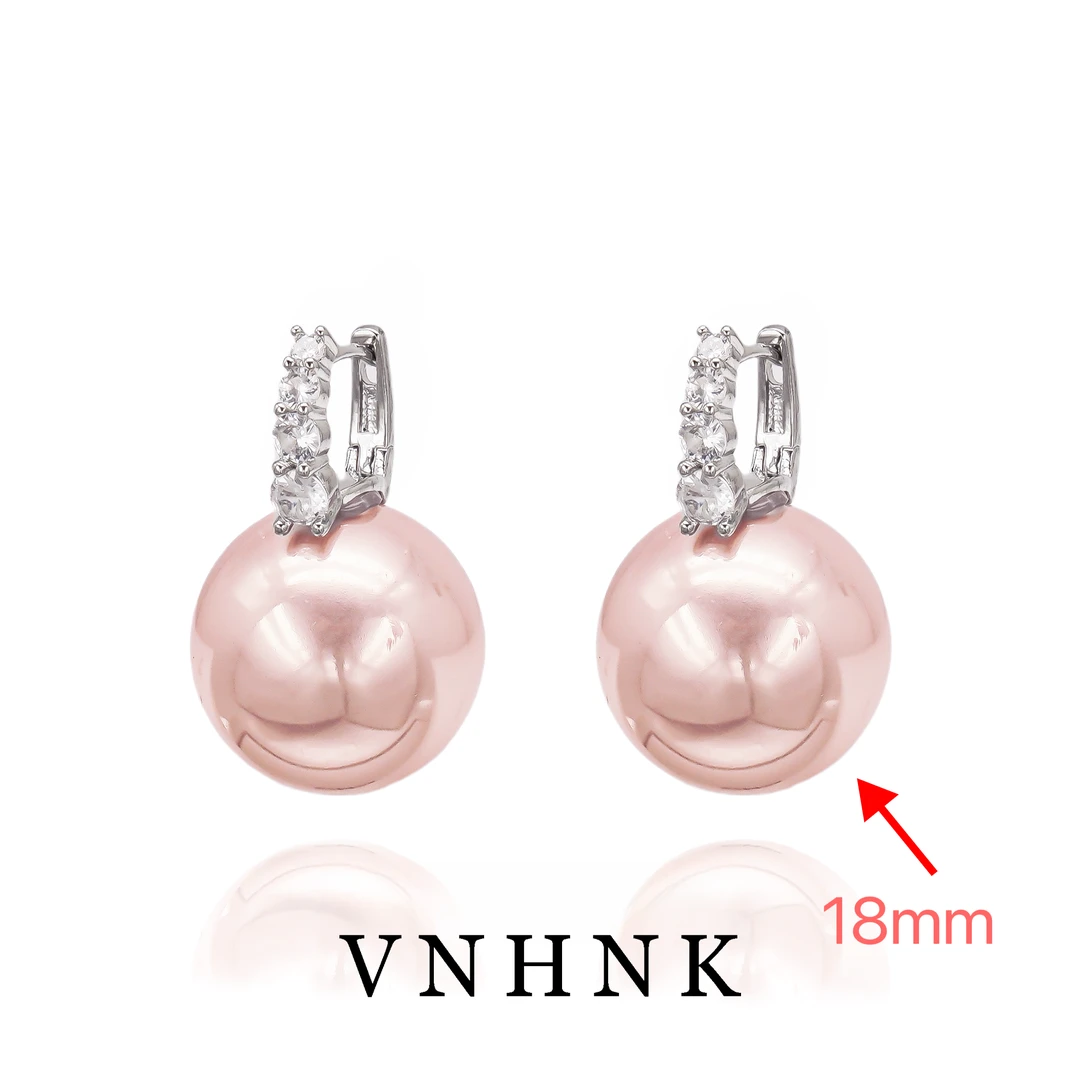 铜合金合成锆石耳饰 美可儿    C77  粉色(18mm)小众百搭耳环预售