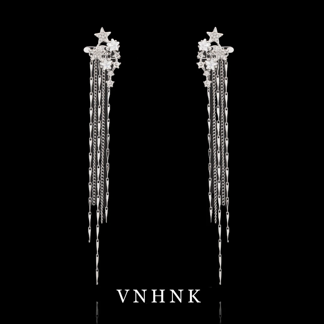 铜合金合成锆石耳饰 美可儿   B38    银色气质小众百搭耳夹