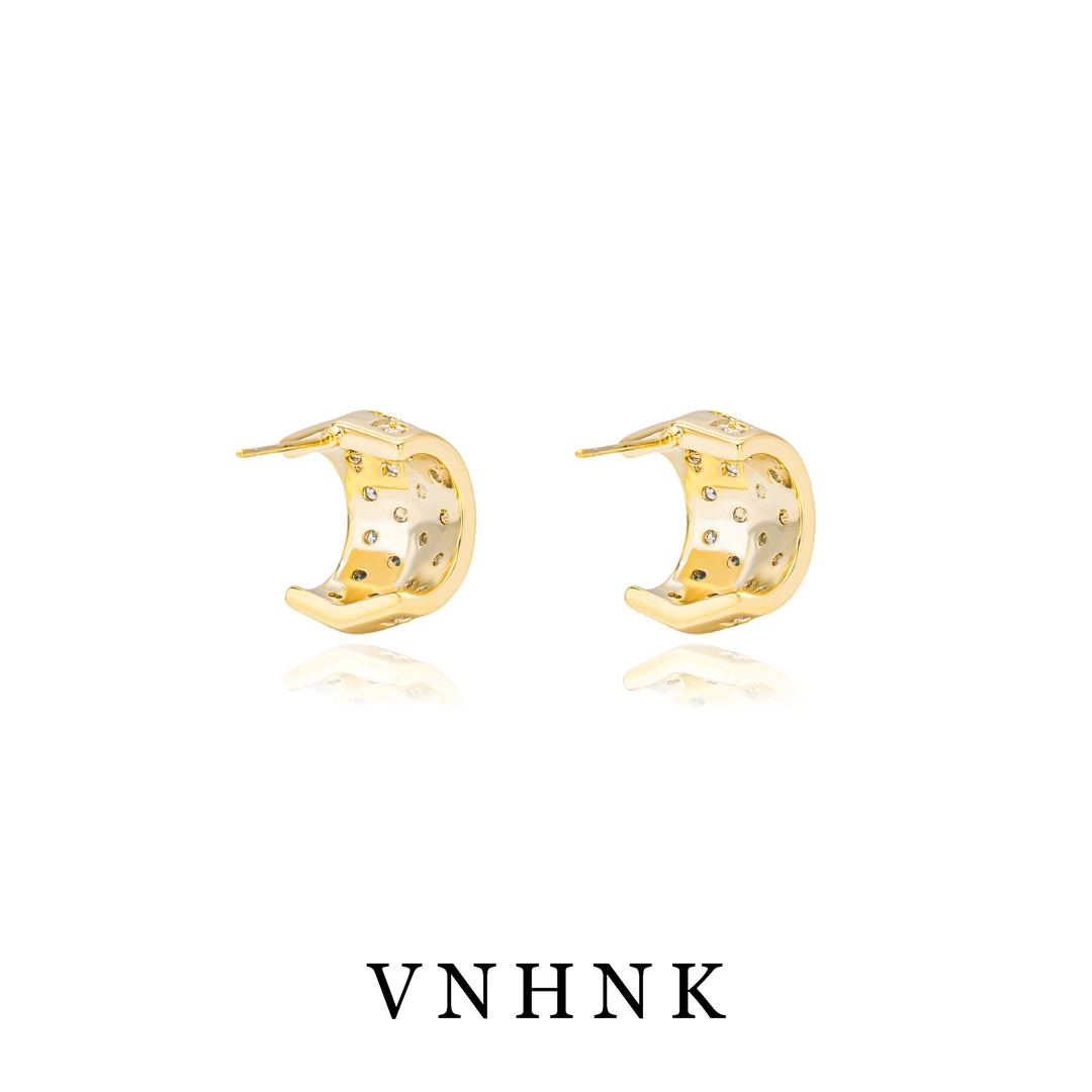 铜合金合成锆石耳饰 美可儿   G368   金色时尚百搭耳环