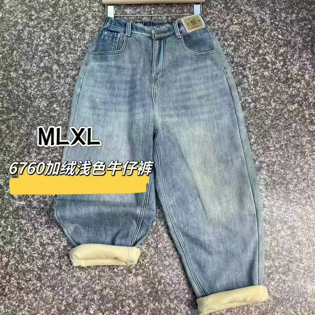 悦悦家-【强烈安利】加绒老爹裤A187