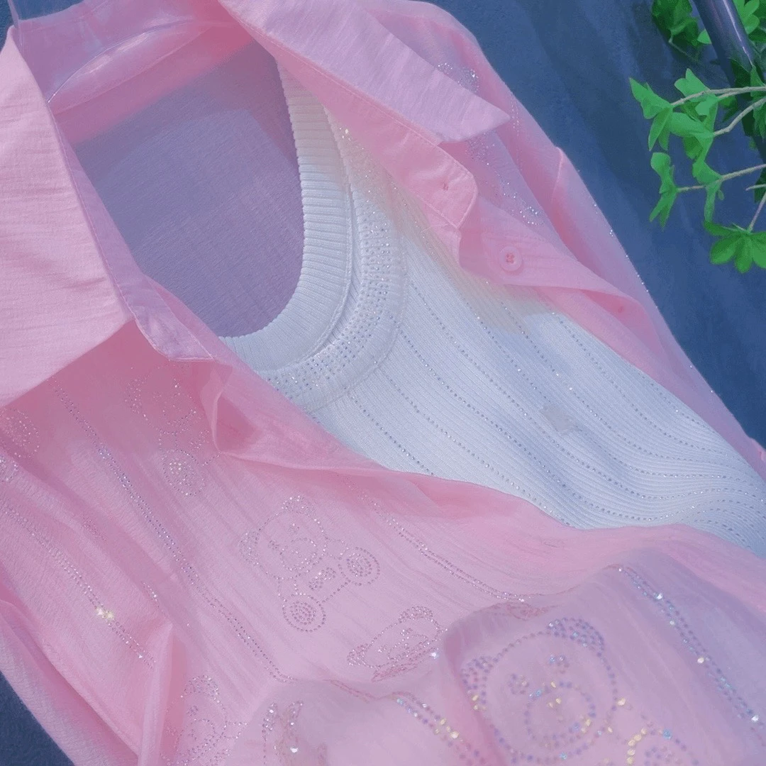 【清货专属特价】糖果色小熊防晒衬衫2024重工爆款防晒