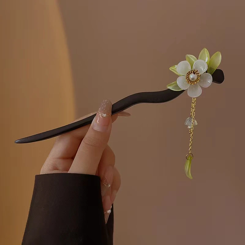 非金属木质发饰古风发簪新中式简约头饰日常国风发簪子盘发簪