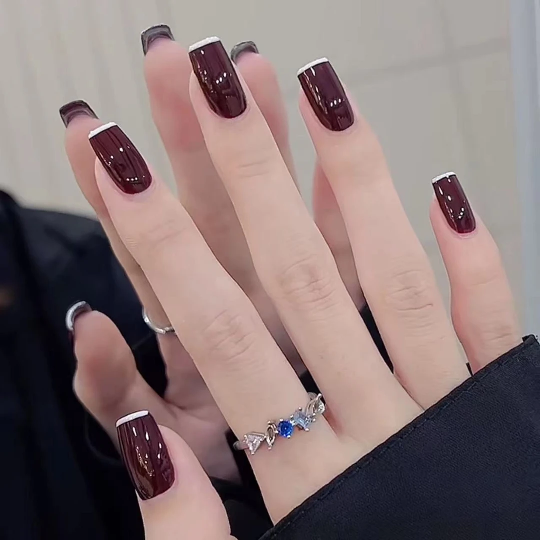 【玛奇朵】纯手工可拆卸穿戴式美甲贴片秋冬流行秋冬裸色穿戴甲