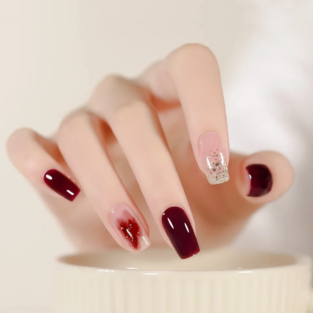 【红尘】鎏金显白高端夏月茉手工定制穿戴甲可拆卸穿戴式美甲贴片