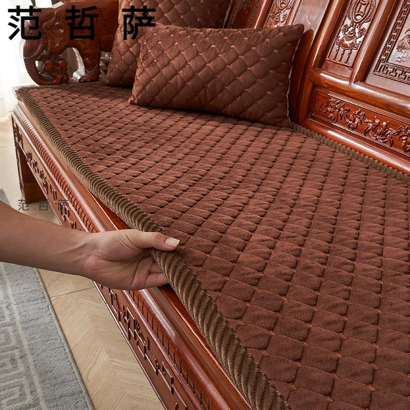 范哲萨红木沙发垫加厚防滑款秋冬实木坐垫椅垫新中式沙发垫三人毛