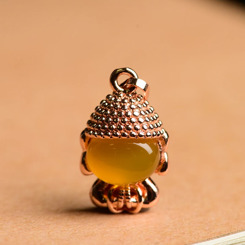 【姜总甄选】相由心生小萌佛玉髓合金镶嵌吊坠赠链【ZDZ05】