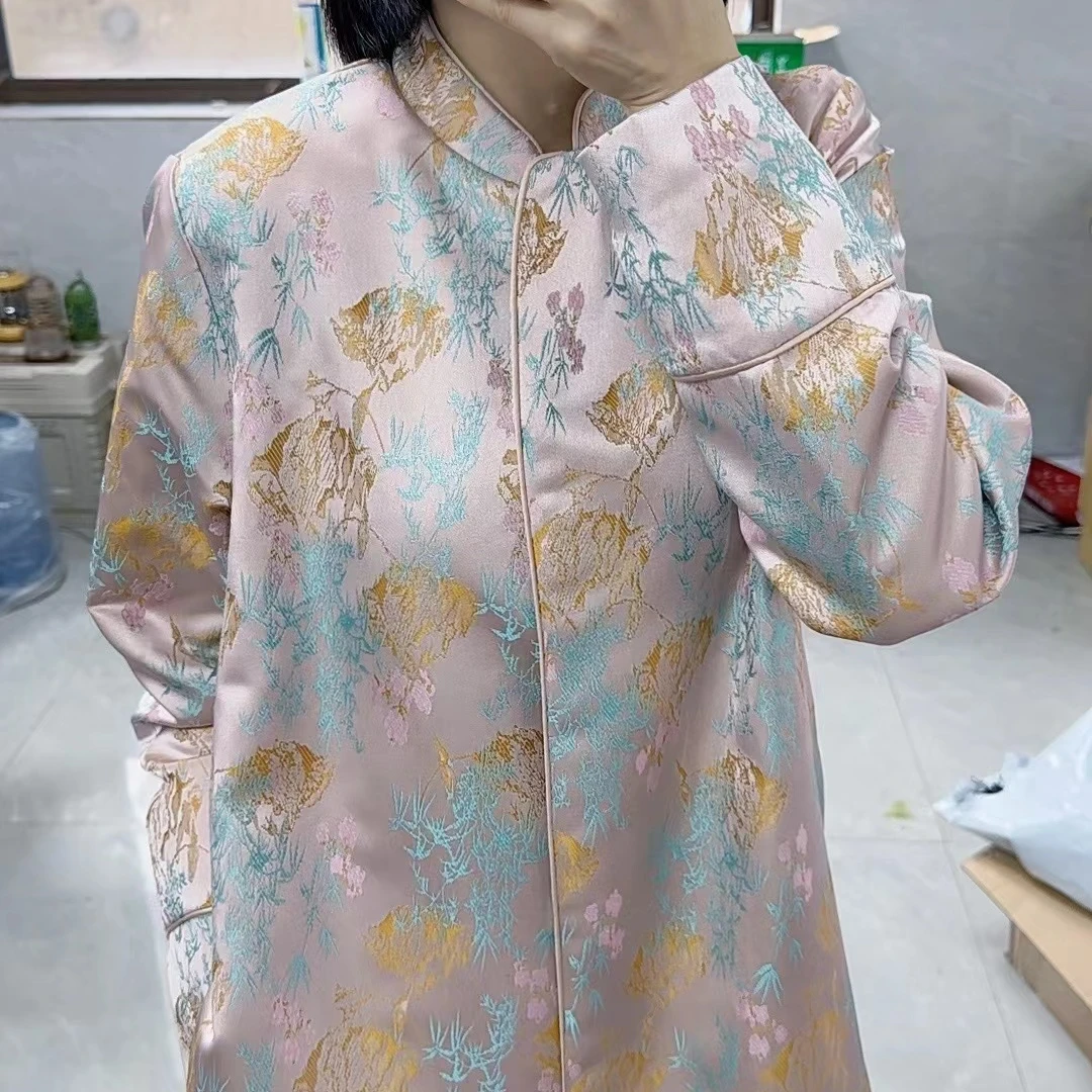 2024秋季【繁花外套】国风古韵提花刺绣古风旗袍风衣外套HS24808