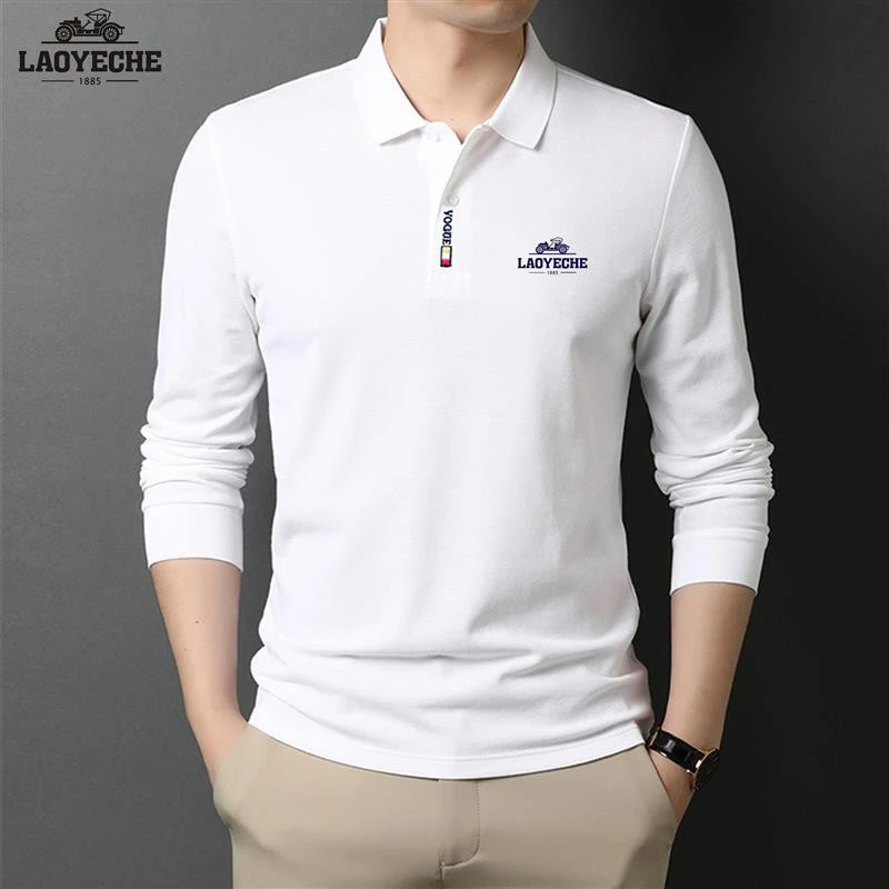 LAOYECHE/老爷车长袖Polo衫男士上衣秋冬季高档休闲刺绣翻领男装