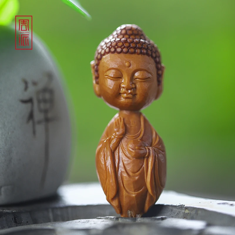 周派春毅核坊整身如来橄榄核单子文玩手机钥匙链挂坠纯手工雕刻