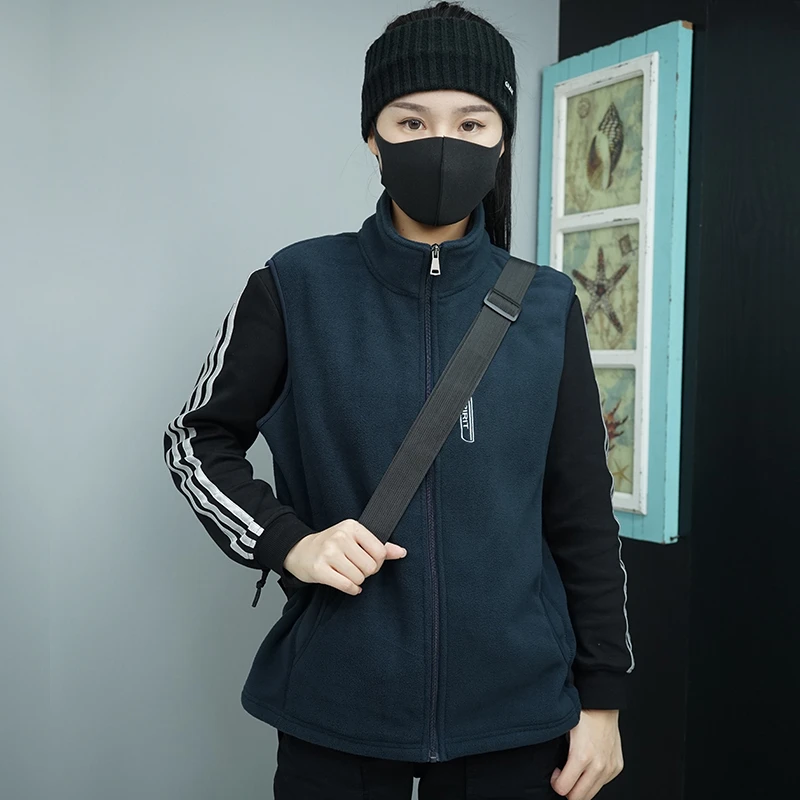 休闲男士外套保暖摇粒绒保暖立领坎肩户外加厚背心男加绒马甲