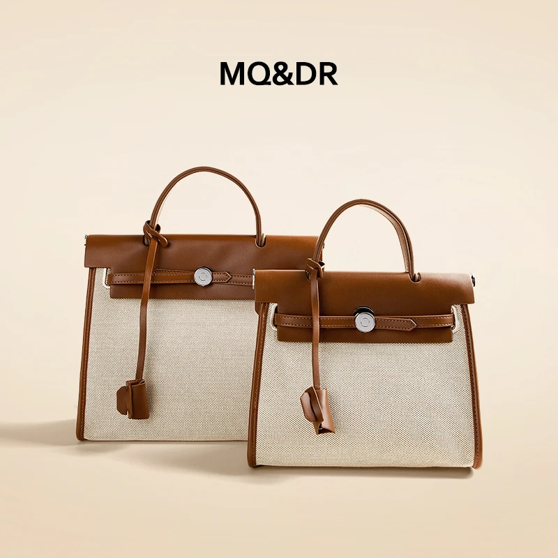 MQ&DR【枝雨海棠】高级感帆布包手提包单肩斜挎通勤大包女