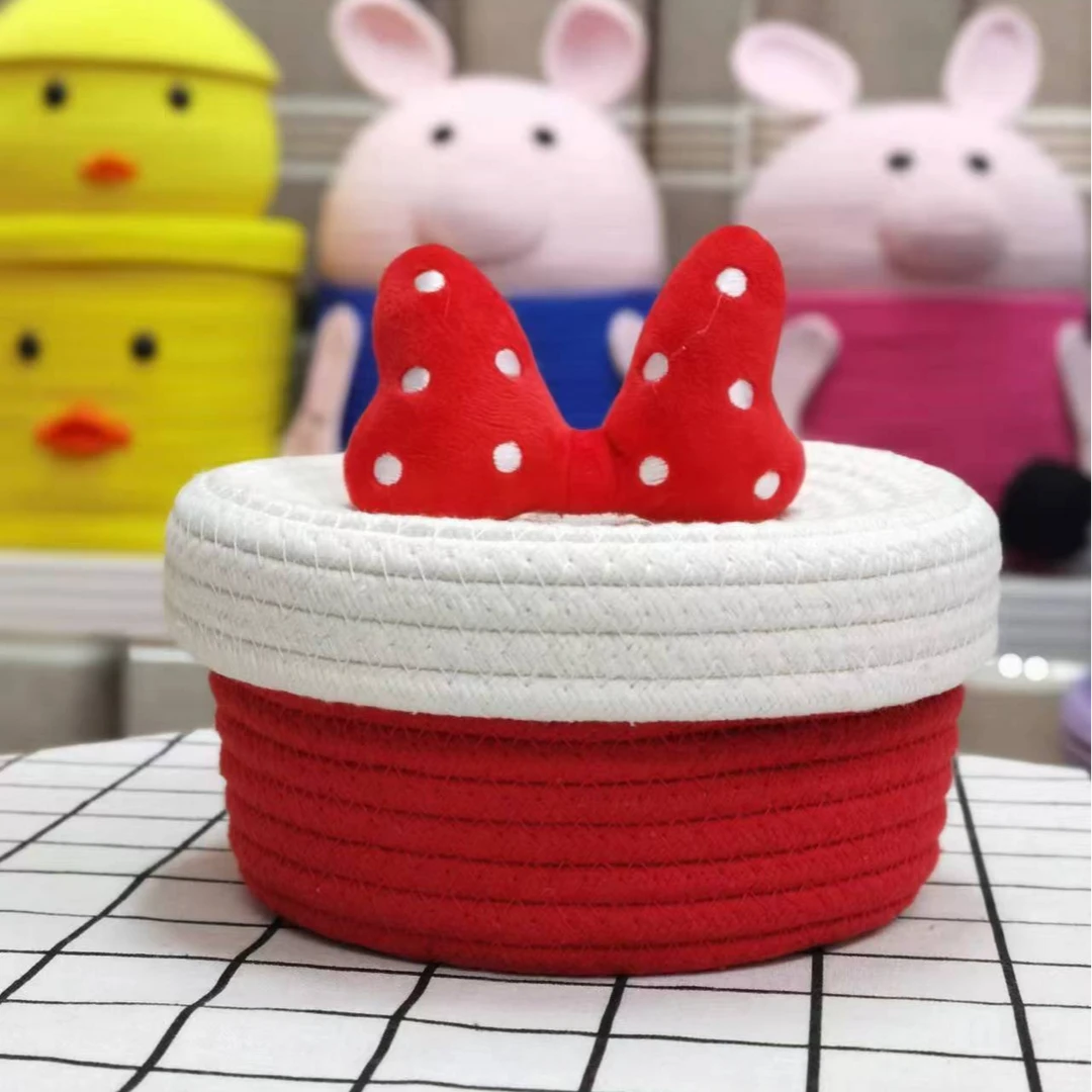 在逃公主收纳筐可爱家用小摆件钥匙盒小杂物收纳篮纯棉编织