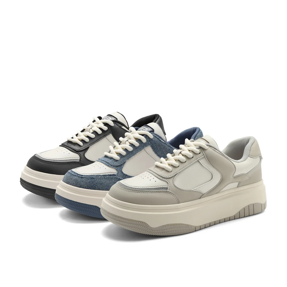 【百丽】24春新熊猫小白鞋厚底经典板鞋厚底休闲鞋BJ521AM4