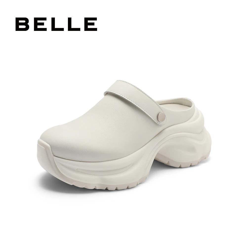 【百丽】2024夏新款厚底增高包头拖鞋厨师鞋休闲洞洞鞋女B1897BH4