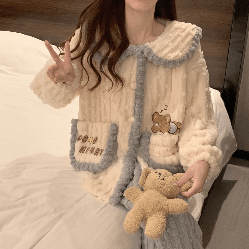 珊瑚绒睡衣女冬季高颜值女款爆款2023新款加绒加厚秋冬家居服套装