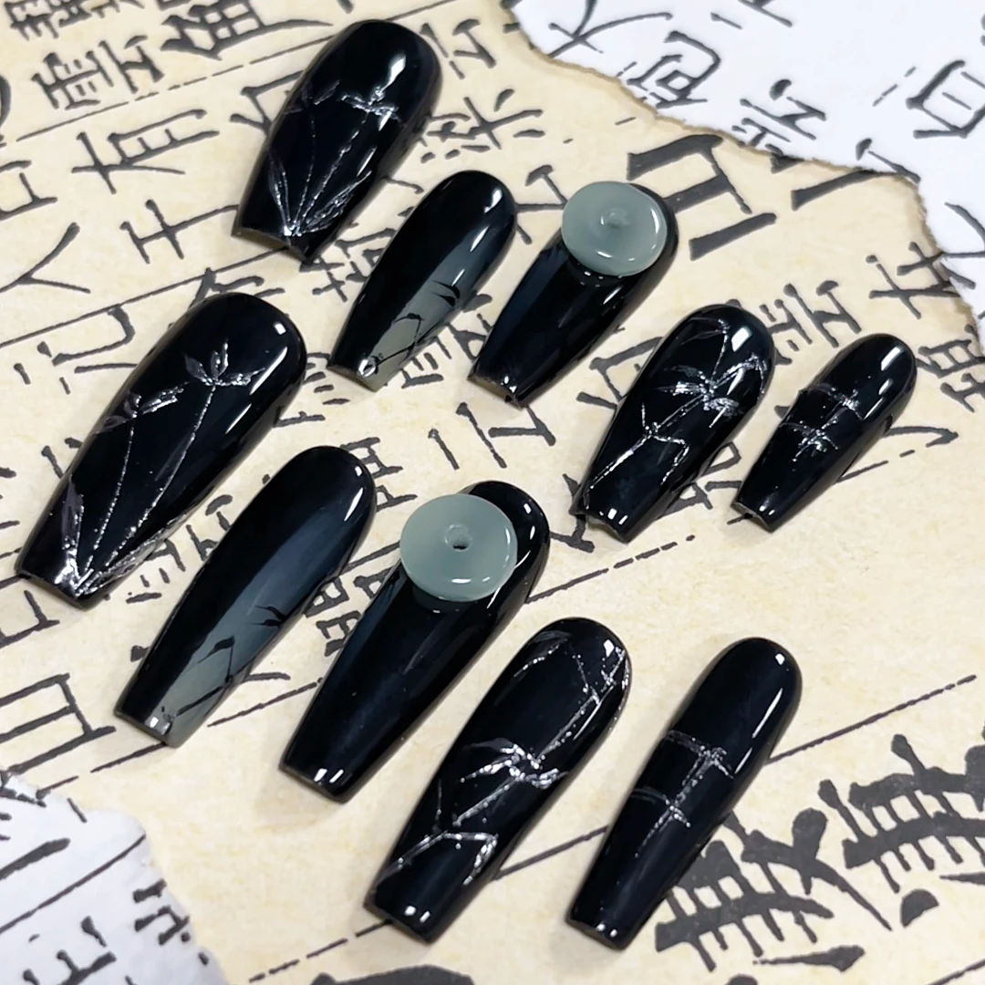 【光生】纯手工穿戴式显白美少女贴片中长梯形可拆卸定制穿戴美甲