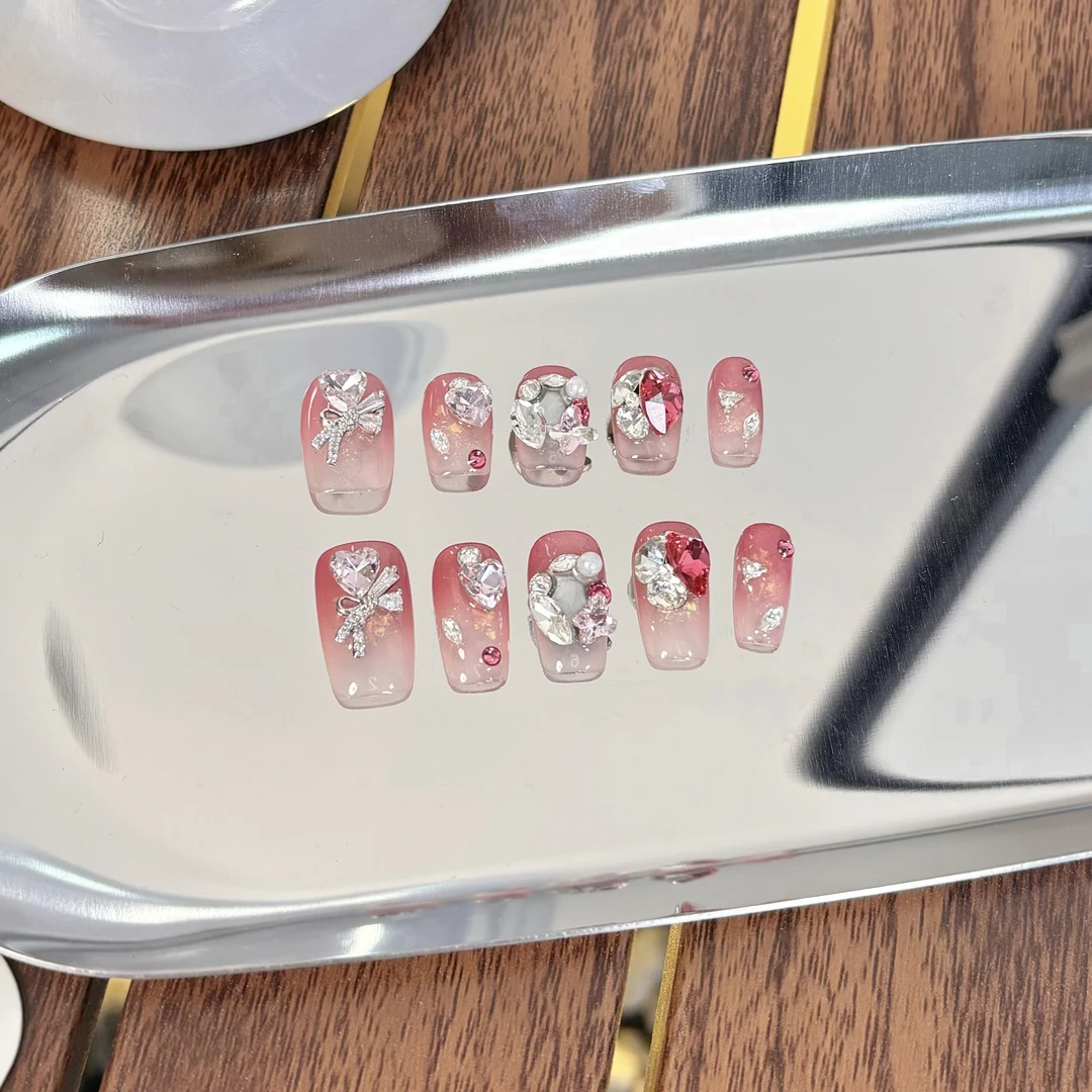 【魔法权杖】纯手工穿戴甲显白美少女甲片中长梯可拆卸小众穿戴美甲