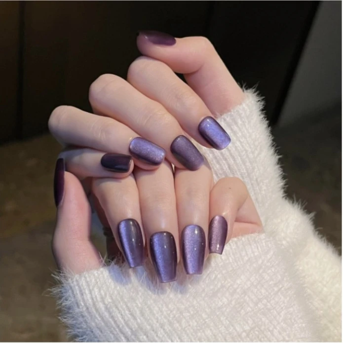 【黑大帅】纯手工穿戴式美少女显白贴片中长梯形可拆卸定制穿戴美甲