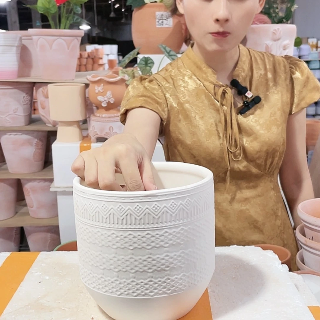 【闪购商品】红陶20CM（含）-50CM（不含）119白陶机雕16-16