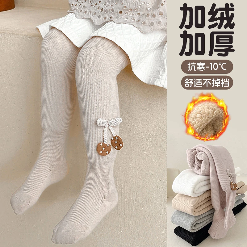 儿童连裤袜秋冬季加绒加厚超厚一体连脚宝宝连体袜女童卡通打底裤