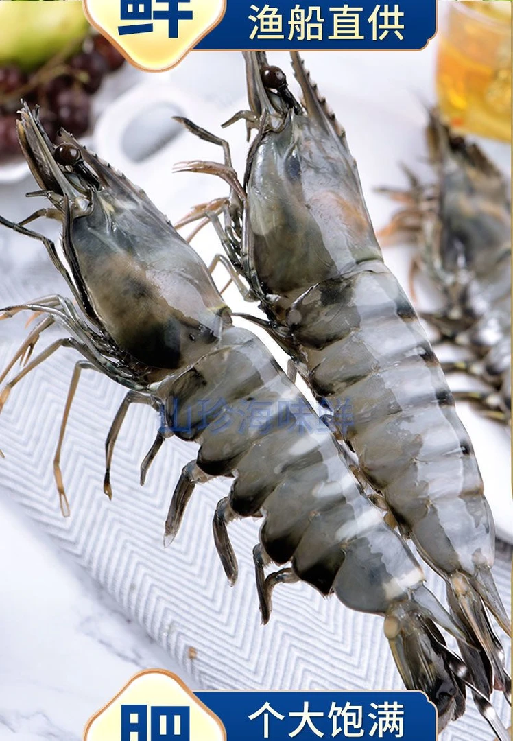 【顺丰包邮】特大黑虎虾深海捕捞超大发货2斤装刺身级超大活冻