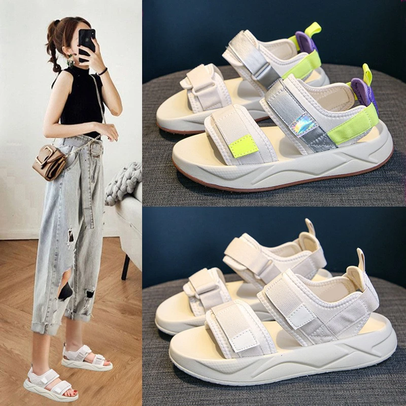 运动凉鞋女2025年厚底夏季女鞋子休闲百搭学生时尚平底软底沙滩鞋