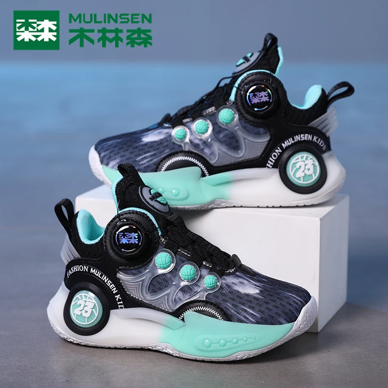 木林森童鞋男童运动鞋2023春季网面透气网鞋中大童男孩儿童跑步鞋