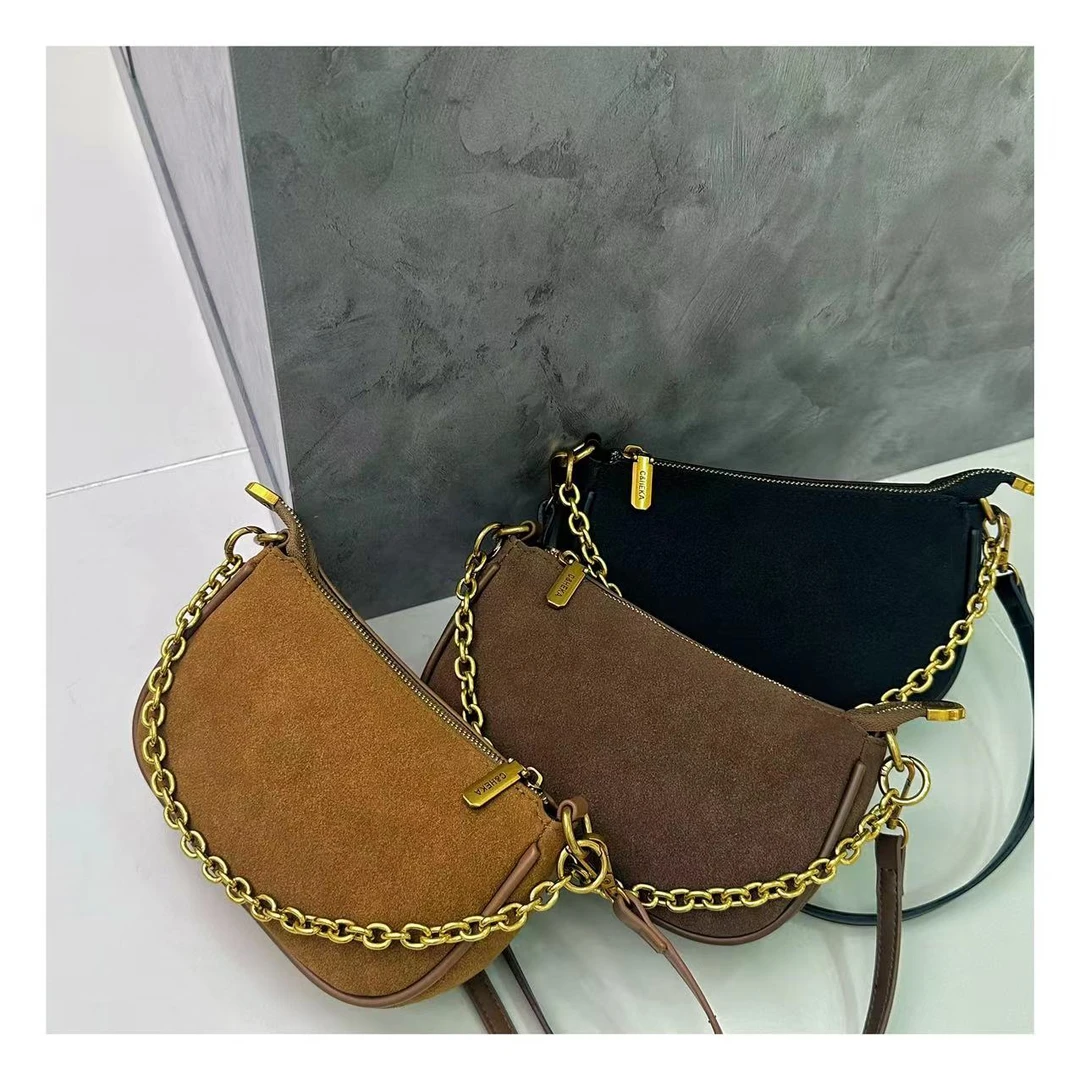 Tz.【磨砂款】复古时尚简约百搭链条双肩带单肩斜挎包通勤手机包