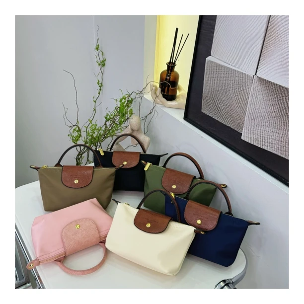 Tz.【定制小号】尼龙法式撞色饺子包时尚便携手提斜跨包女士