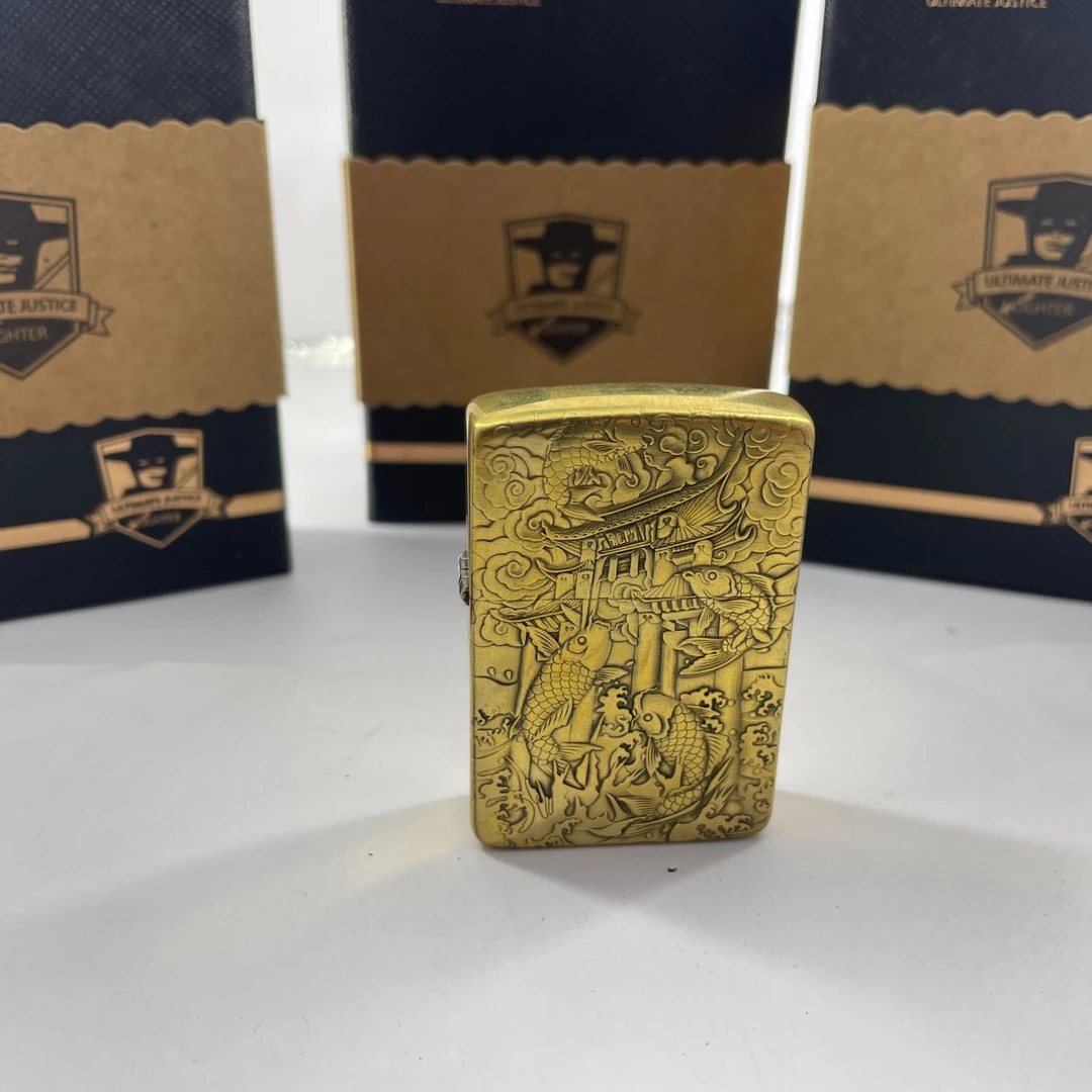 ZORRO佐罗910鱼跃龙门军机双面立体深浮雕煤油防风打火机经典