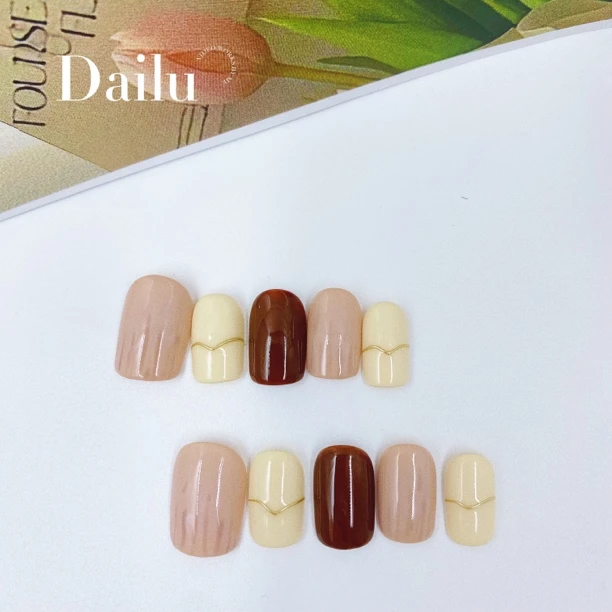 （奶棕）黛鹿家简约甲片穿戴式卸甲片