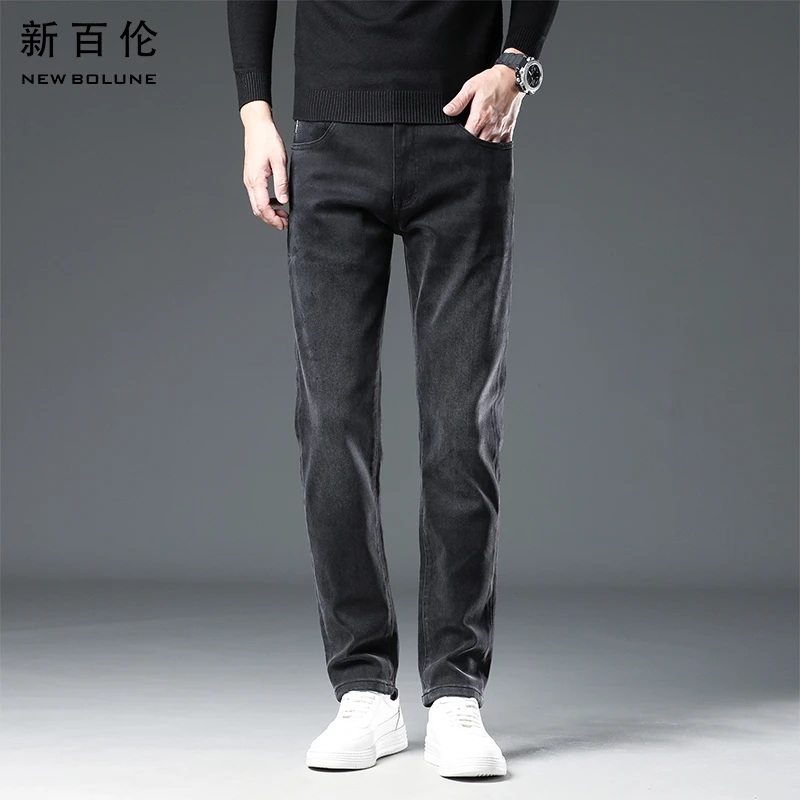 新百伦黑色牛仔裤男春夏2025新款百搭休闲宽松直筒男款弹力长裤潮
