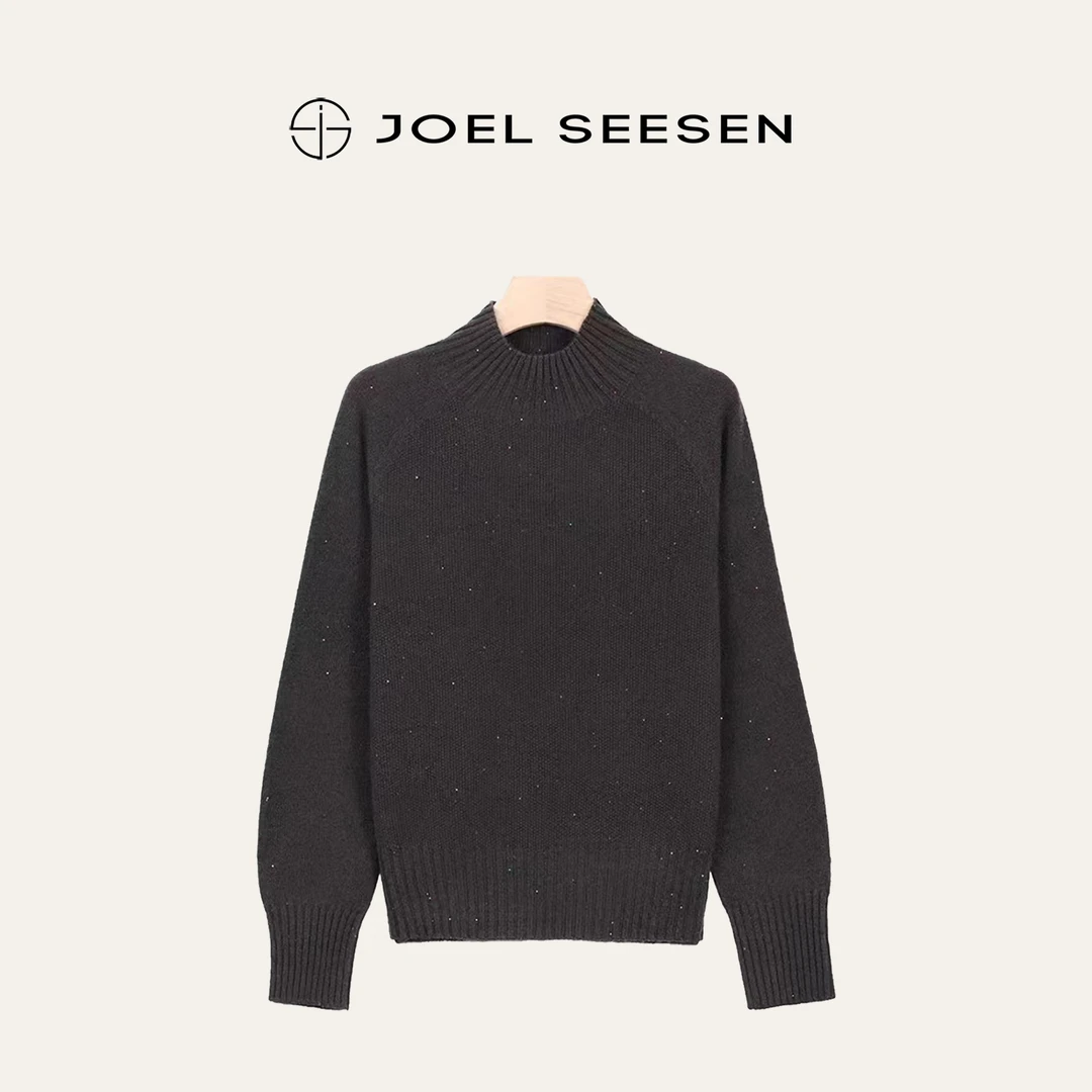 【璀璨星空】1OO绵羊毛珠片百搭时尚无缝半高领针织打底衫40166