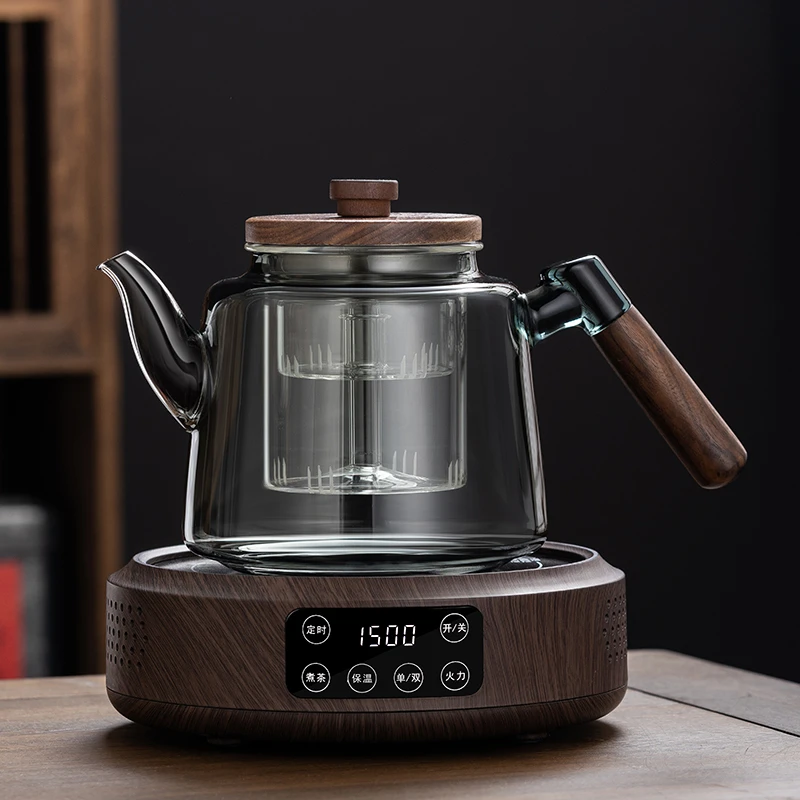 耐高温蒸煮一体玻璃煮茶器泡茶壶大容量烧水壶电陶炉电热茶炉套装