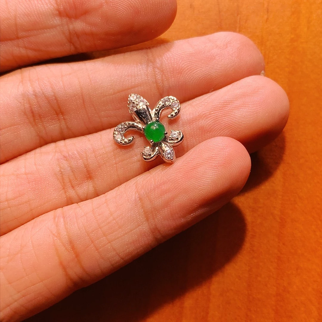 翡翠吊坠(不含链)银S925镶嵌