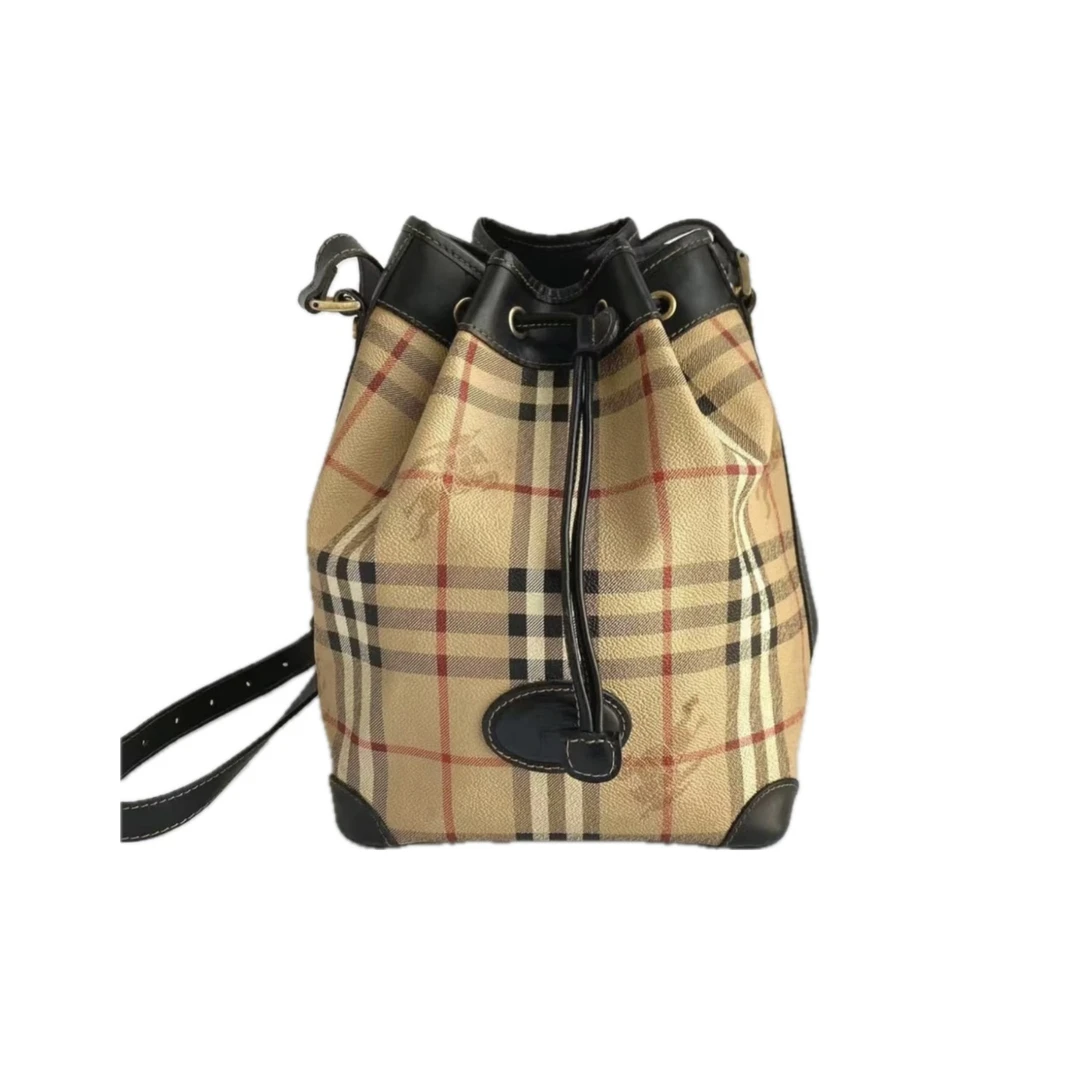 95新 BURBERRY/博柏利 BURBERRY/巴宝莉战马水桶单肩包 J10097