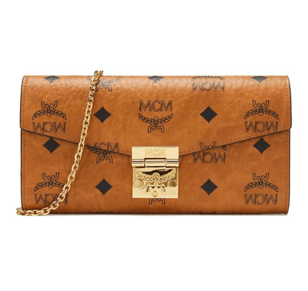 95新 MCM MCM干邑色链条包 小号woc