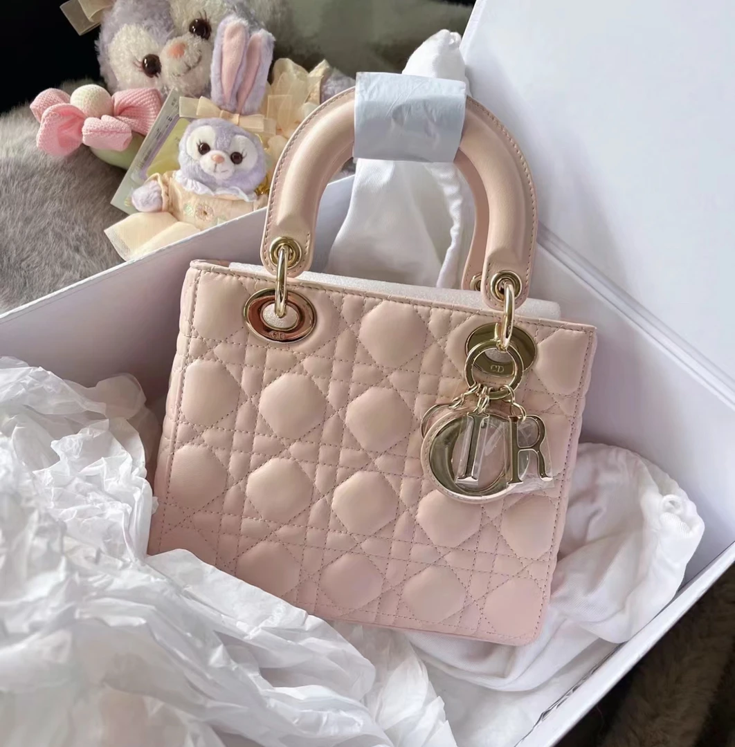 95新 DIOR/迪奥 迪奥 胭脂粉金扣戴妃 140879