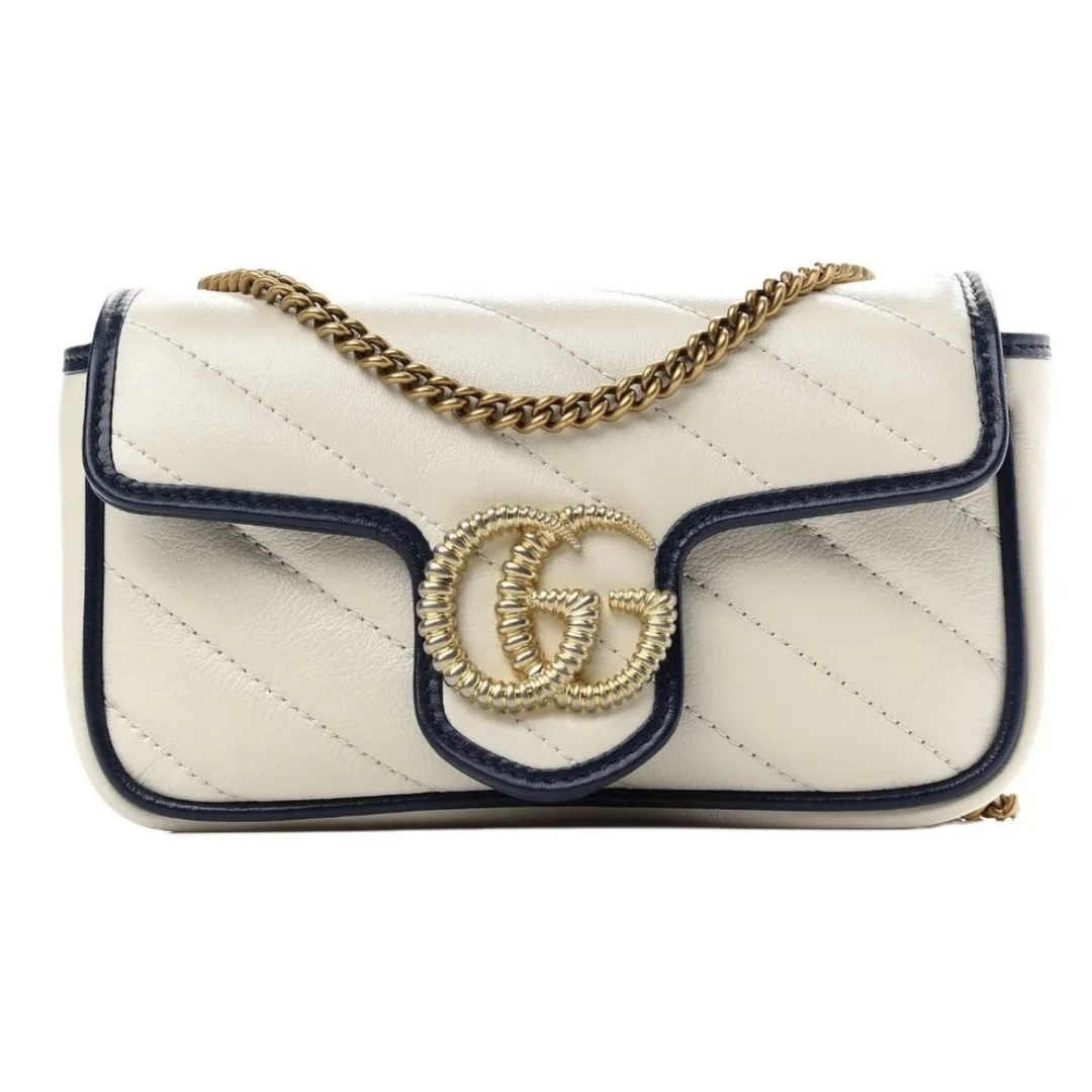 95新 GUCCI/古驰 GUCCI/古驰 马蒙拼色滚边链条mini 34198
