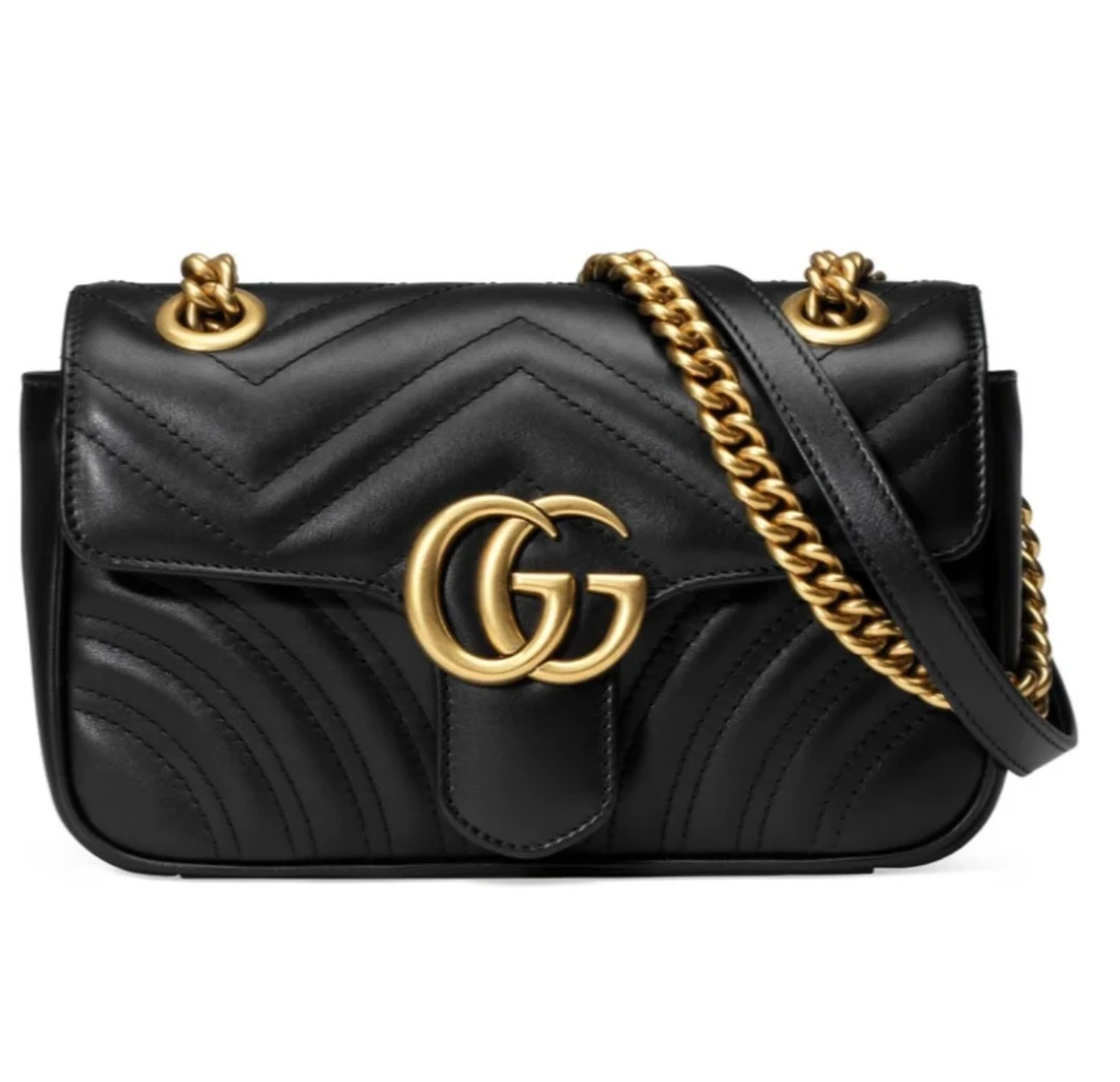 95新 GUCCI/古驰 GUCCI/古驰 马蒙22黑色斜挎包
