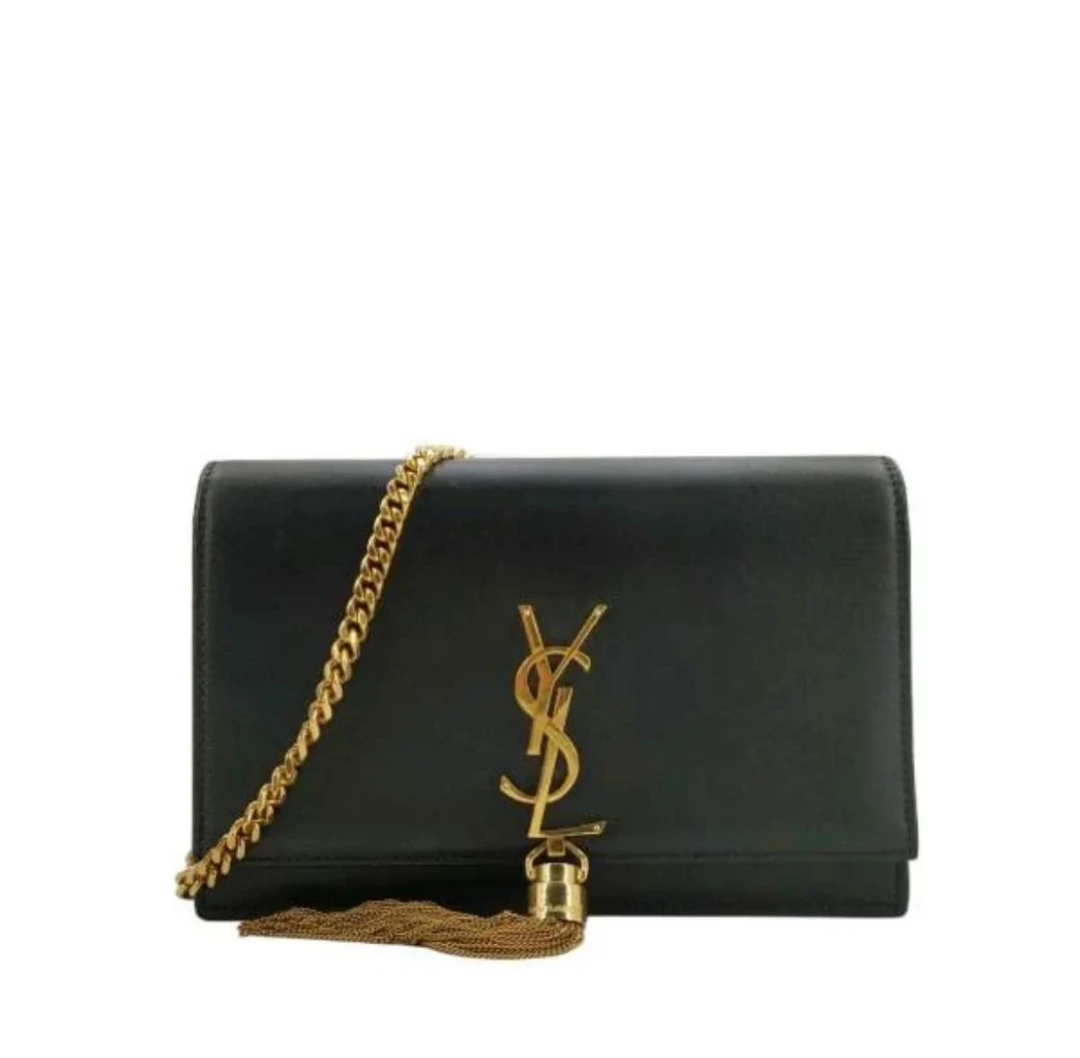 95新 YSL/圣罗兰 YSL/圣罗兰 黑金流苏链条包 W45218