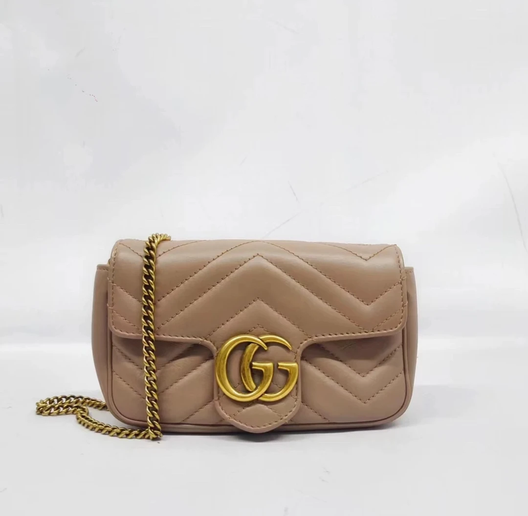95新 GUCCI/古驰 GUCCI/古驰 奶茶色马蒙mini 40109