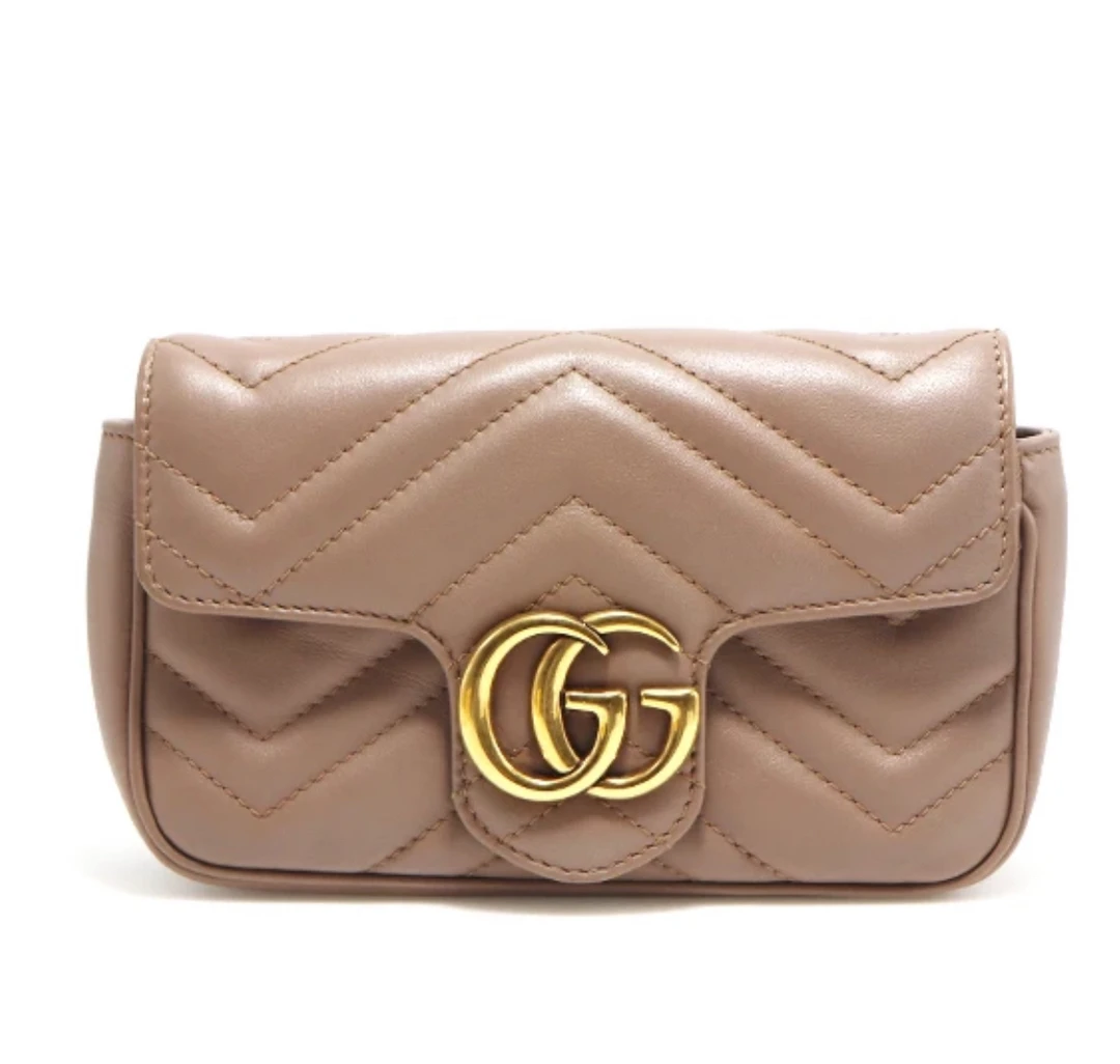 95新 GUCCI/古驰 GUCCI/古驰 裸粉马蒙mini链条包J38183
