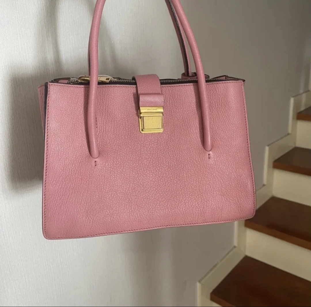 90新 MIU MIU/缪缪 MiuMiu/缪缪 粉色风琴单肩包 13295